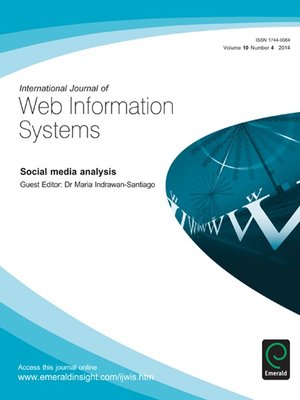 cover image of International Journal of Web Information Systems, Volume 10, Issue 4